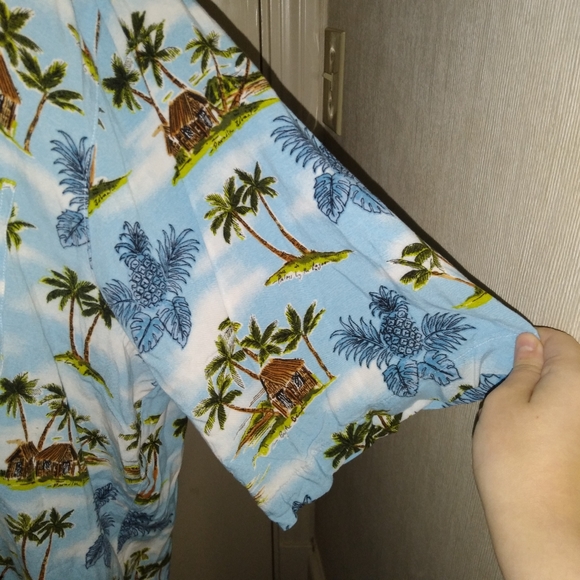 George Palm Tree Print Tall Button Down Shirt - Picture 7 of 7